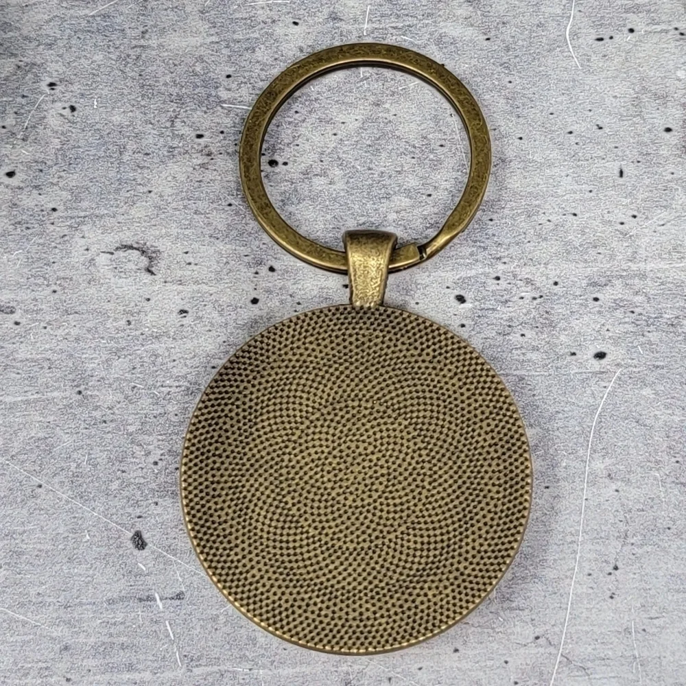 New Handmade | Striped Fabric Button Keychain